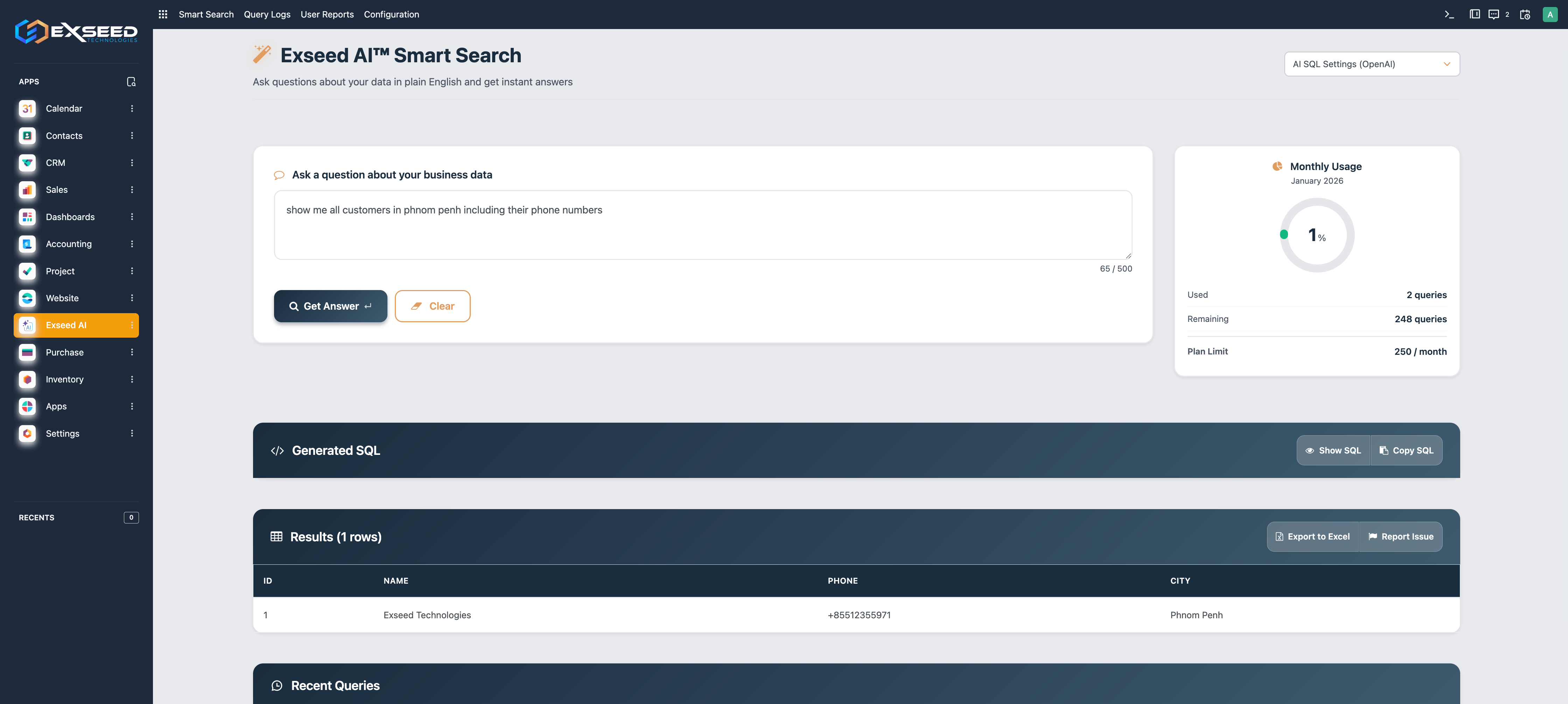 Exseed AI Smart Search Interface
